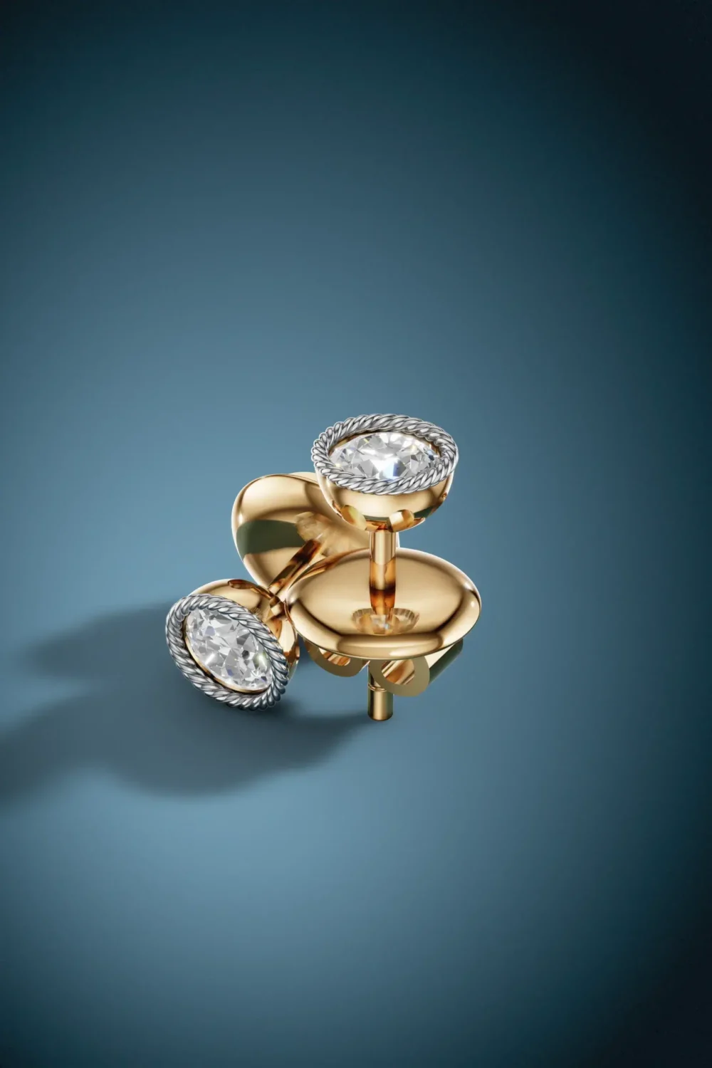 Royal bloom rope moissanite halo earrings