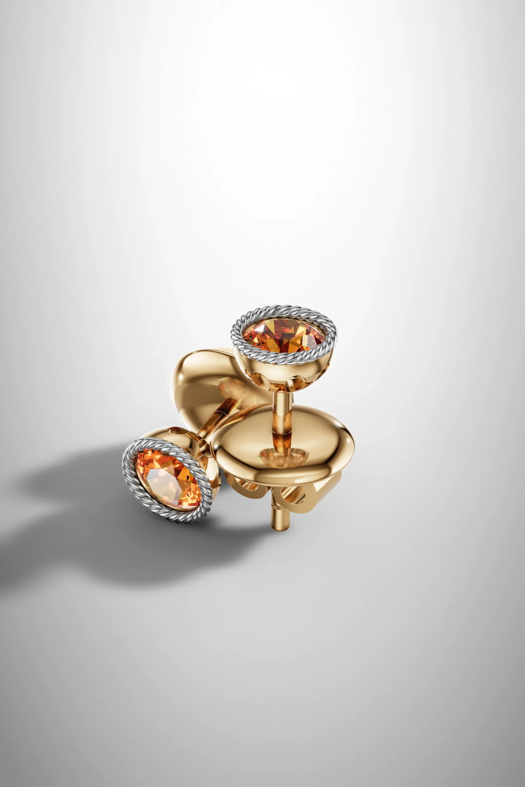 Royal bloom citrine halo earrings