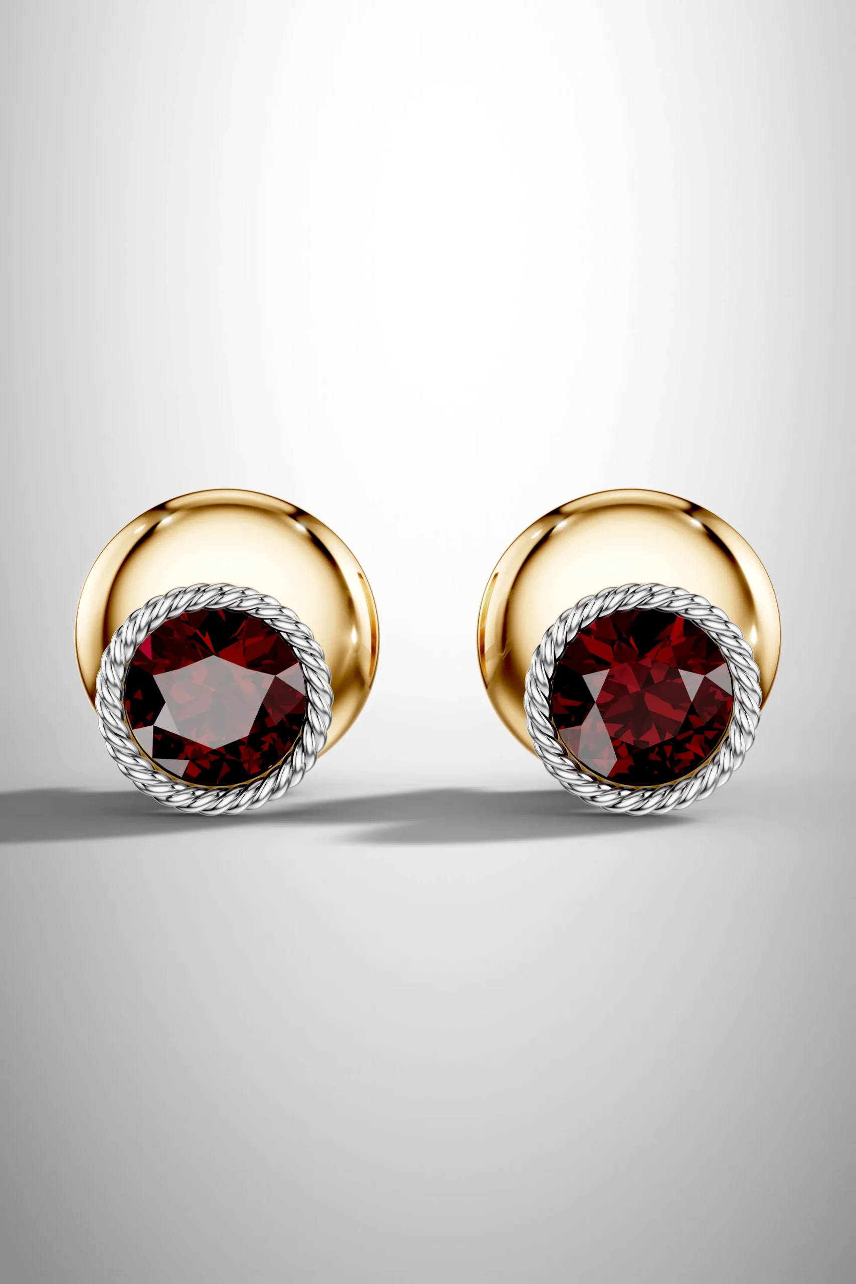 Royal bloom garnet halo earrings
