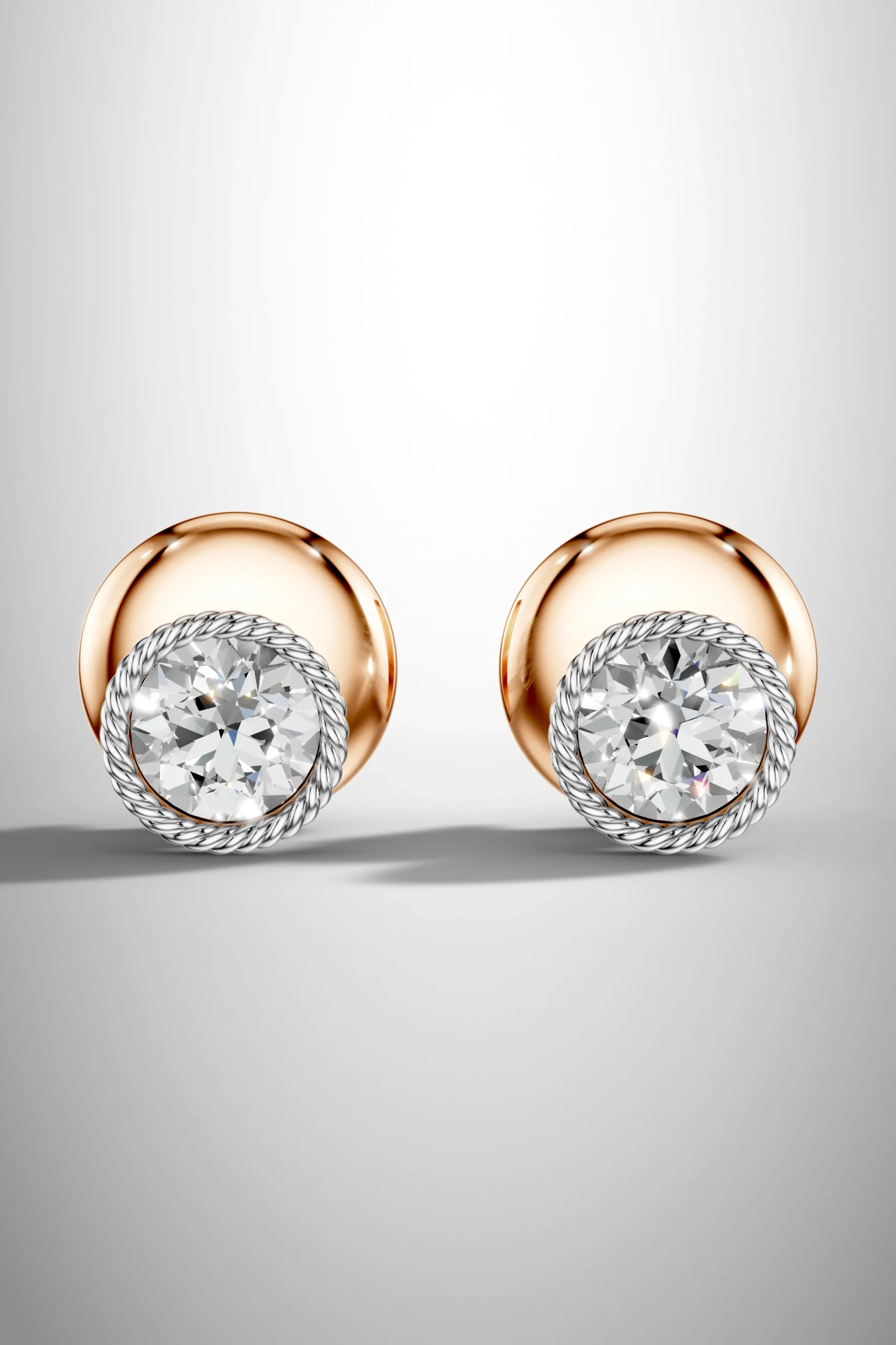 Rose elegance moissanite halo earrings