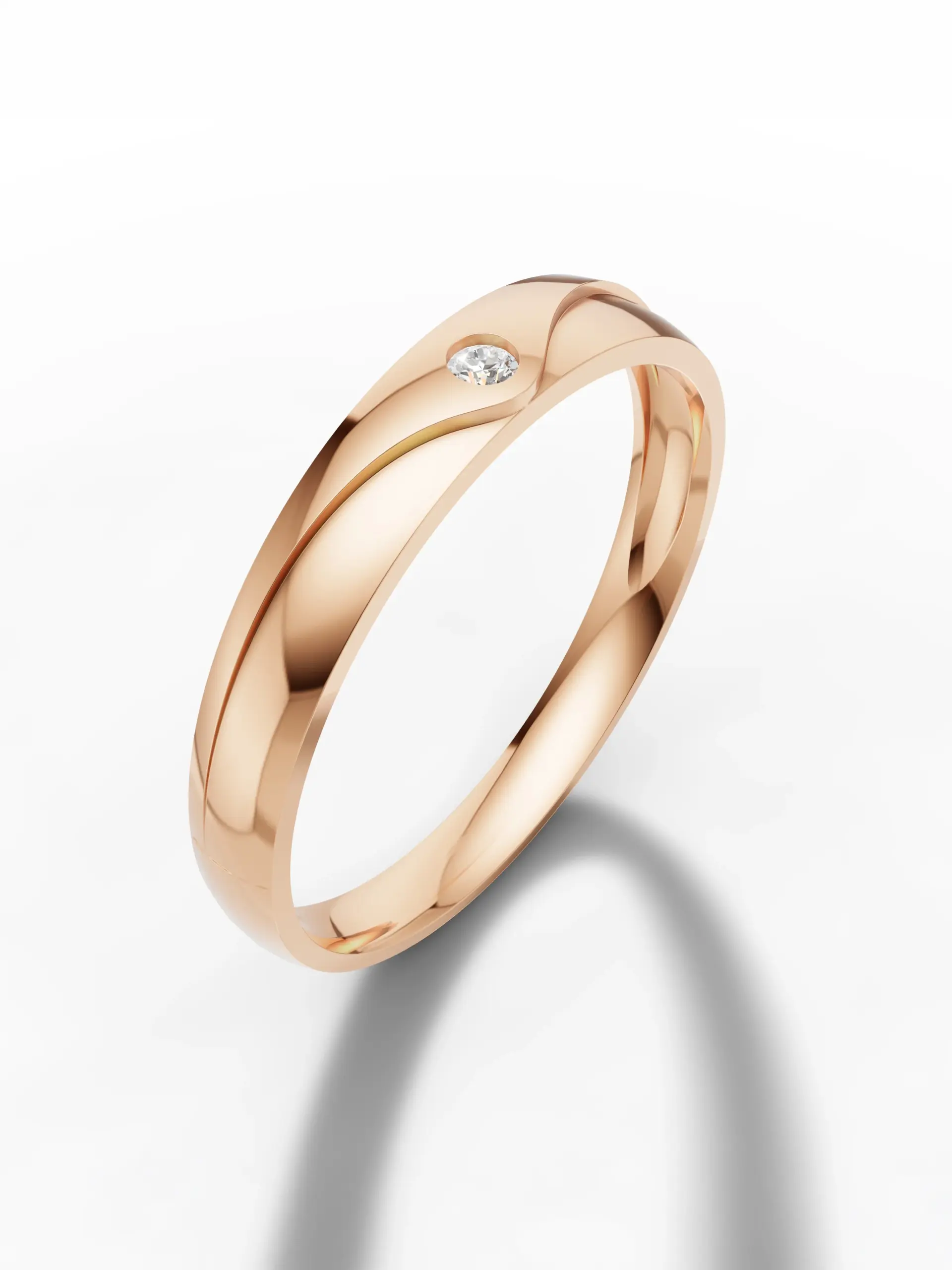 Moissanite Band Ring Elegant Eternal Wave Moissanite Band Ring in 925 Sterling Silver