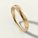 Yellow Gold Plated Eternal Wave Moissanite Band Ring