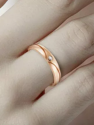 Moissanite Band Ring Woman wearing Eternal Wave Moissanite Band Ring